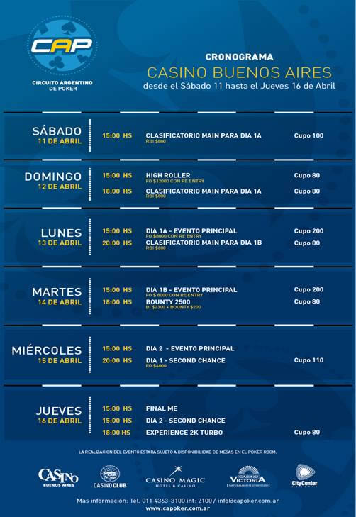 Casino puerto madero poker calendario