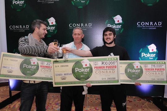 2° Ignacio Barbero, ganador Bernardo Abramovich y 3° Fabrizio González en la final de CPT 2011 (1)